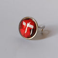 Bague Judaica Signature 20 mm Chai rouge metal