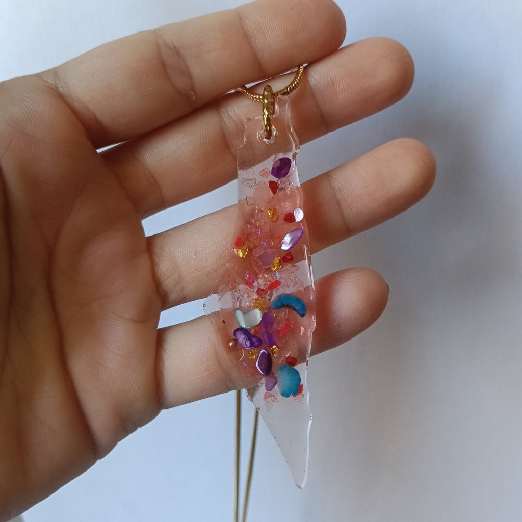 Médailles Israël – 7 cm multi couleur pierres - argent• Artisanat Jerusalem Chic