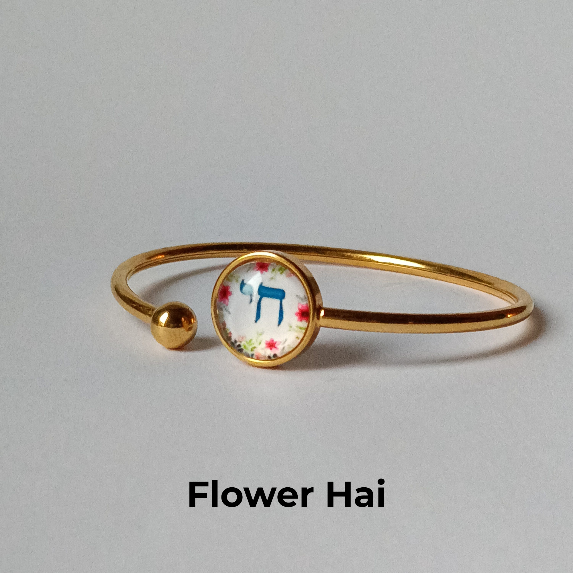 Bracelet jonc Hai fleuris