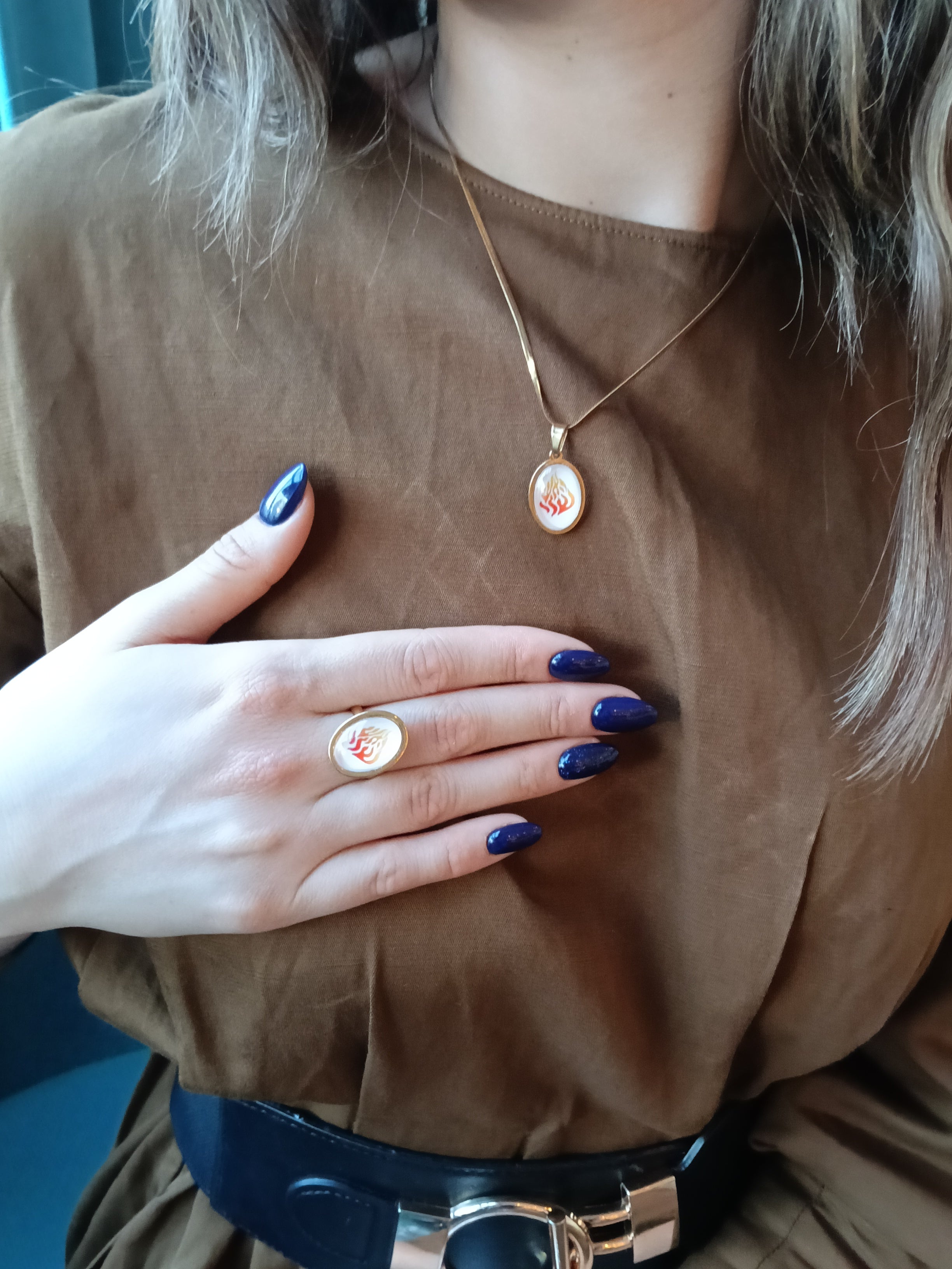 Bague Oval HaEshSheli Plaquée Or Blanche