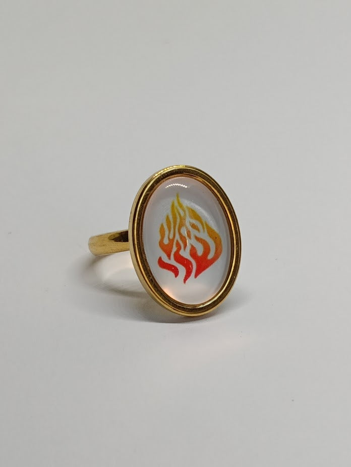 Judaica Ring "HaEsh Sheli" Cabochon 18 x 13 mm - Gold Plated