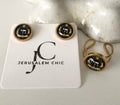 Parure Chai Royal Boucle d'oreille et bague ouverte