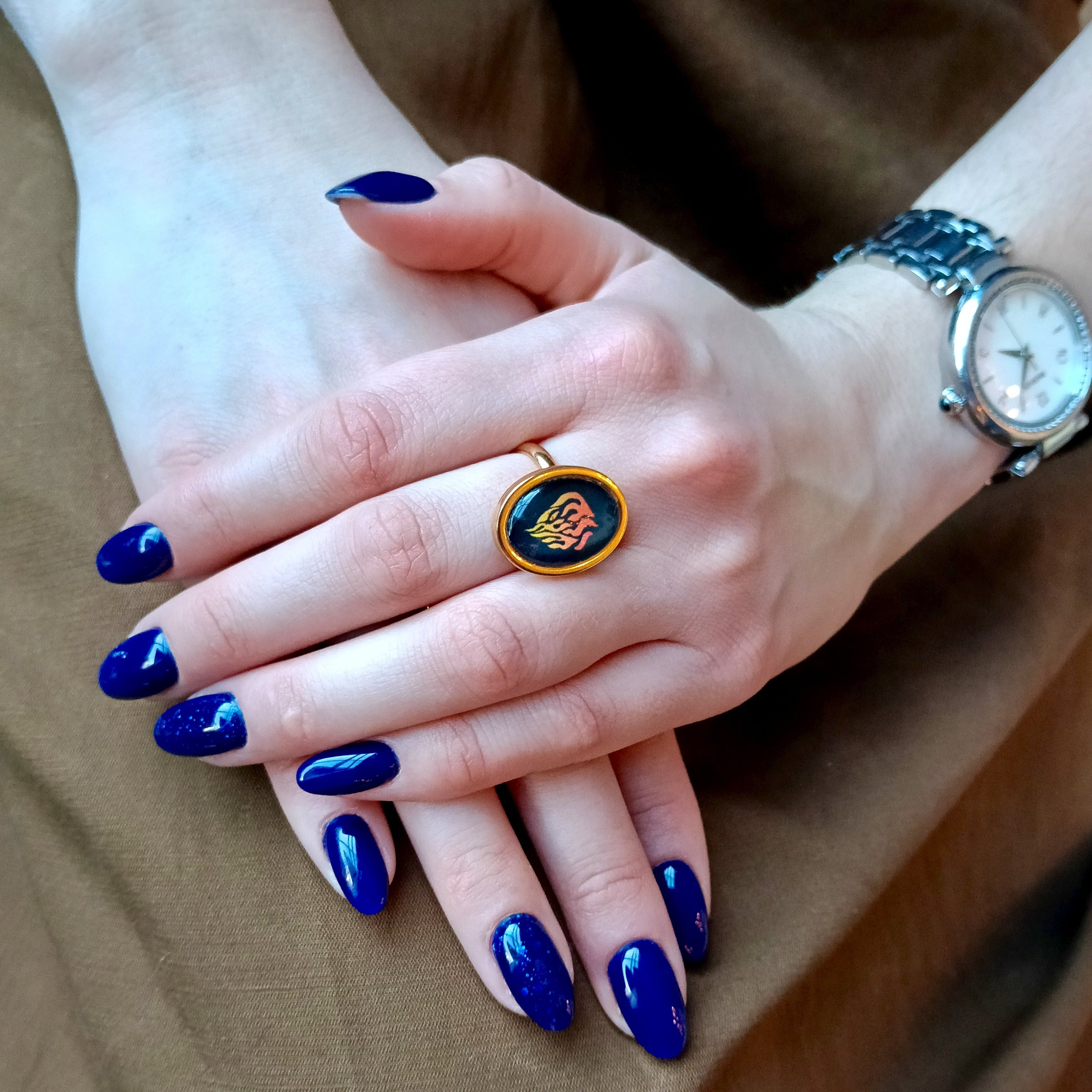 Bague Oval HaEshSheli Plaquée Or Noire