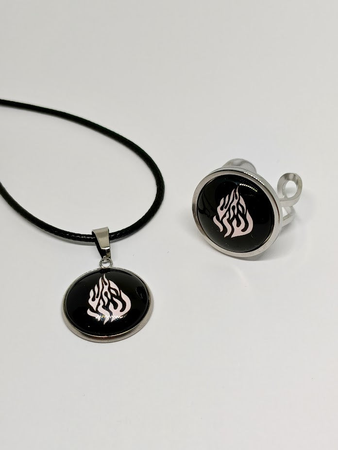 Parure Breslev Rond Noire- Rose