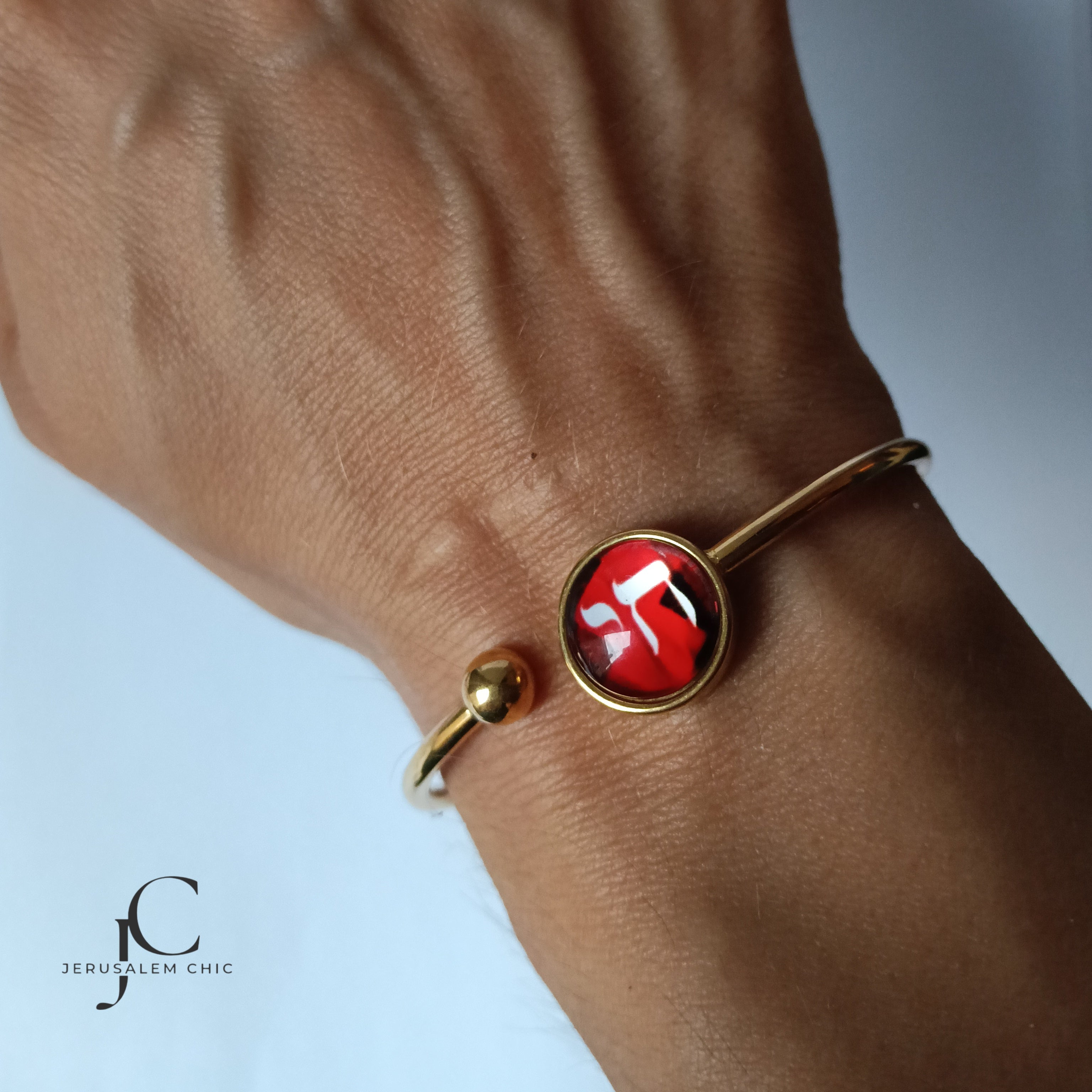 Bracelet jonc Chai Rouge