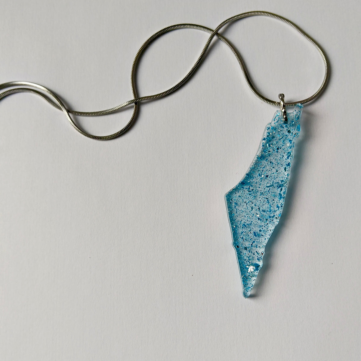 Médailles Israël – 7 cm bleu claire - argent• Artisanat Jerusalem Chic