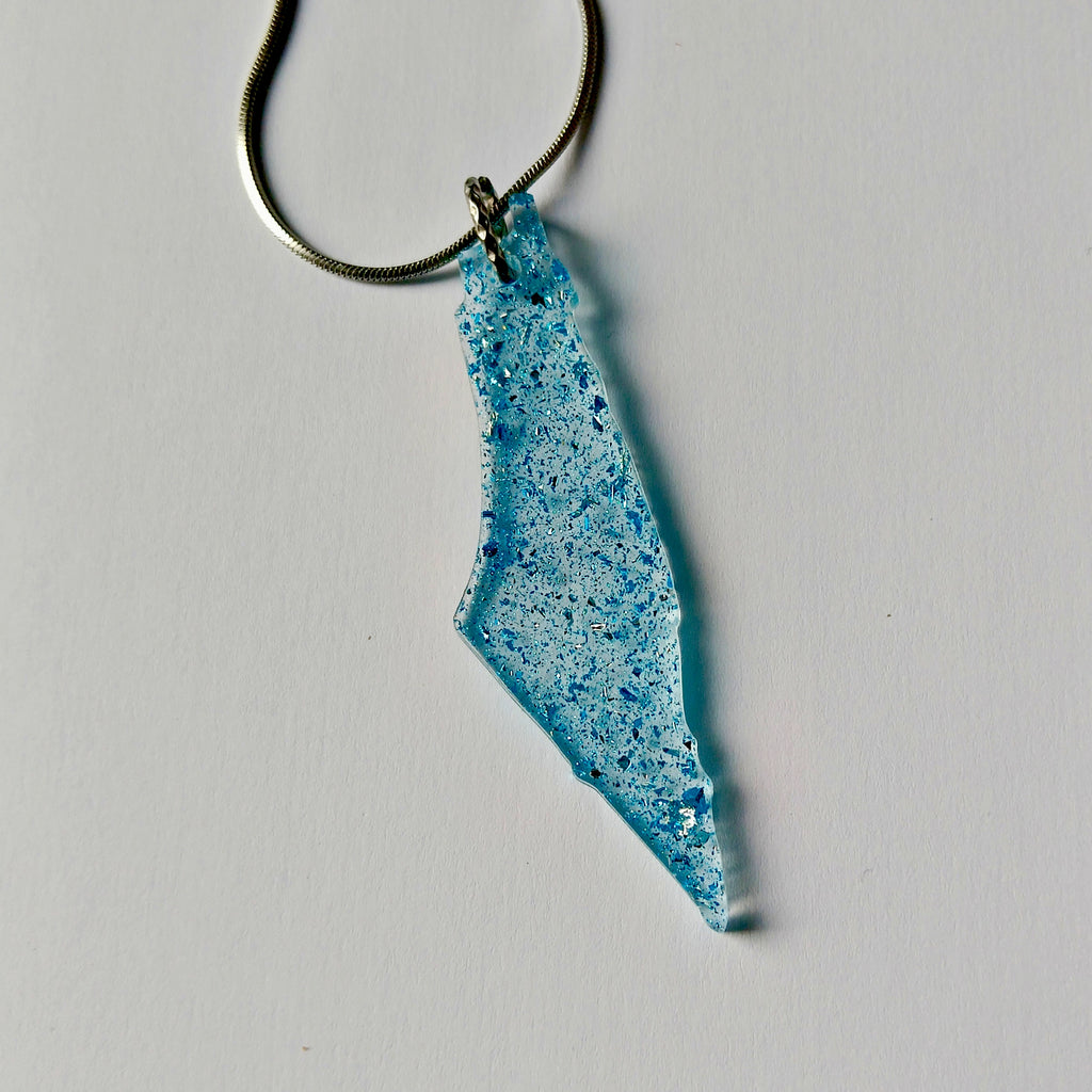 Médailles Israël – 7 cm bleu claire - argent• Artisanat Jerusalem Chic