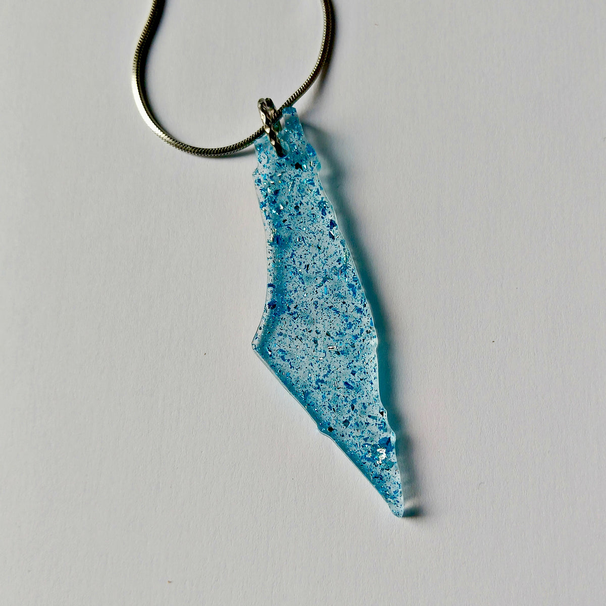 Médailles Israël – 7 cm bleu claire - argent• Artisanat Jerusalem Chic
