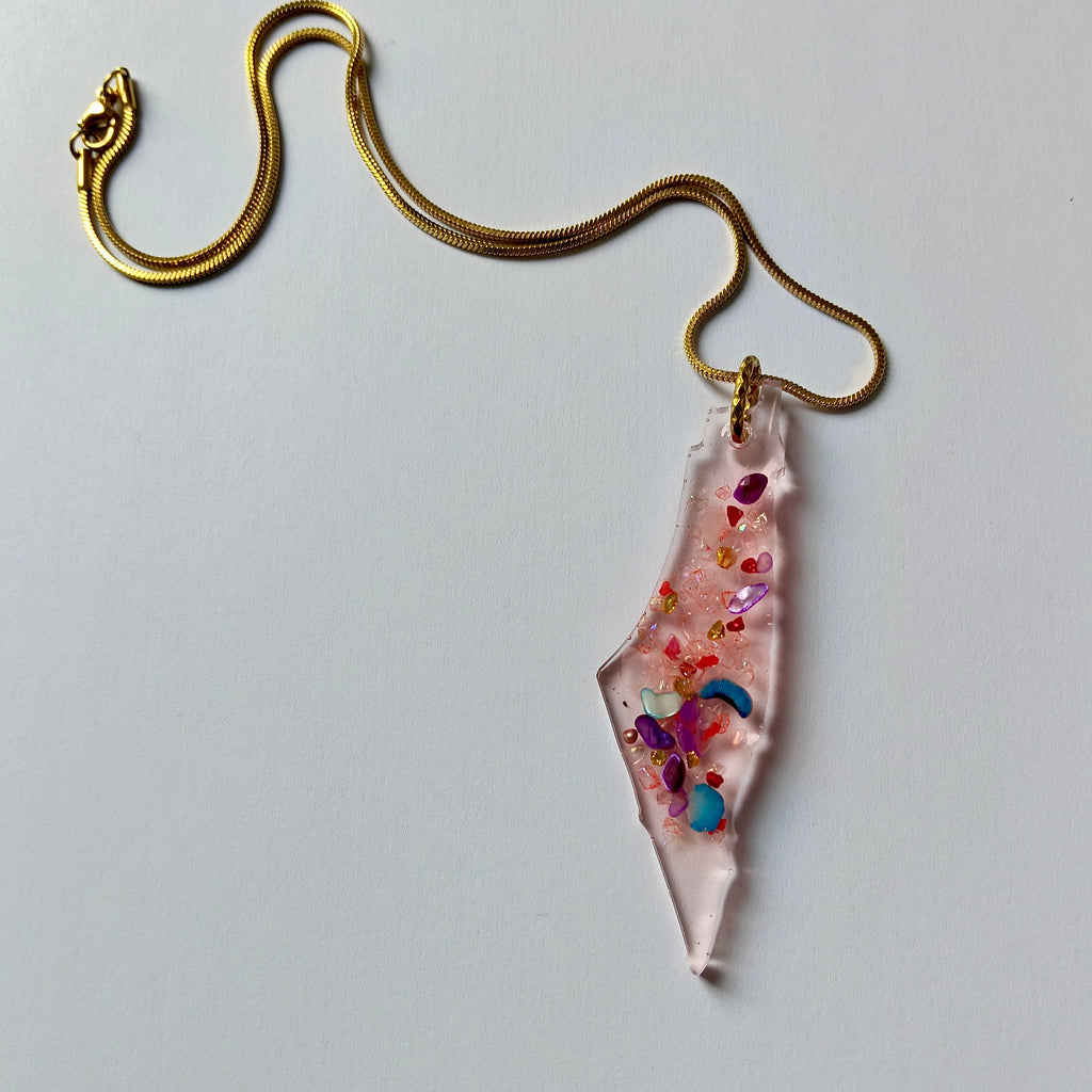 Médailles Israël – 7 cm multi couleur pierres - argent• Artisanat Jerusalem Chic