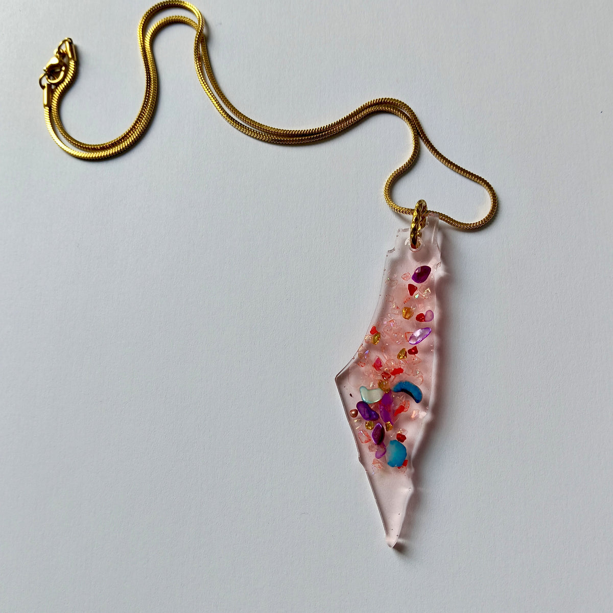 Médailles Israël – 7 cm multi couleur pierres - argent• Artisanat Jerusalem Chic