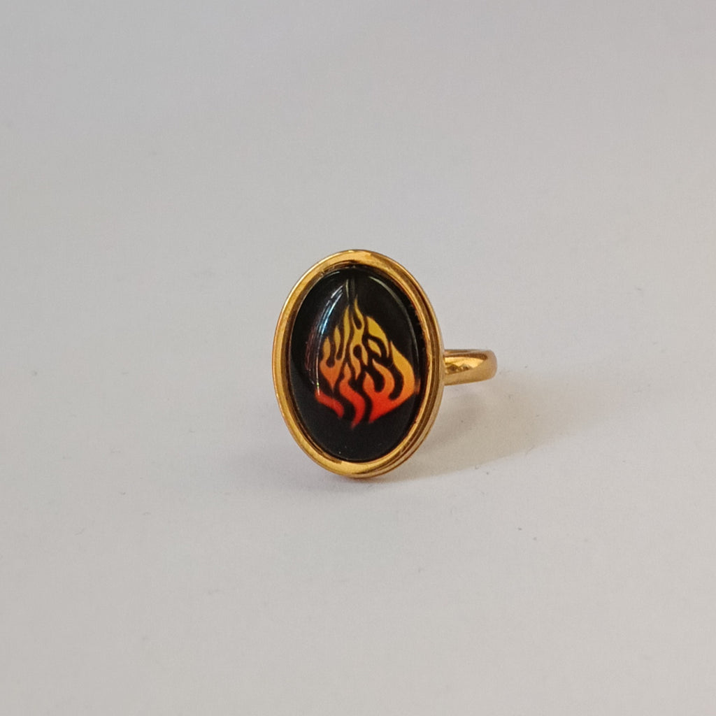 Bague Judaïca “HaEsh Sheli” Cabochon 18 x 13 mm - Plaqué or